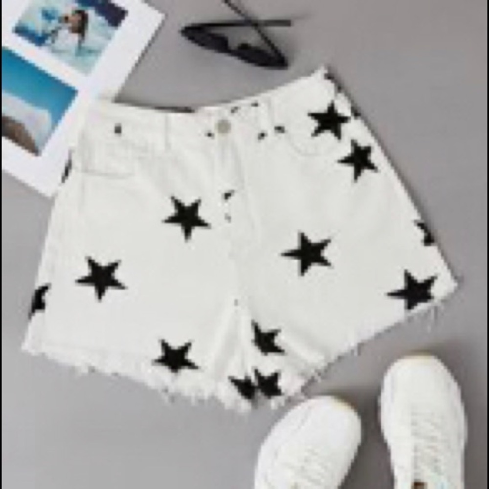 White shorts with black stars